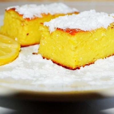 Лимонный пирог из творога