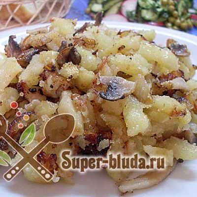 Жареная картошка с грибами рецепты с фото
