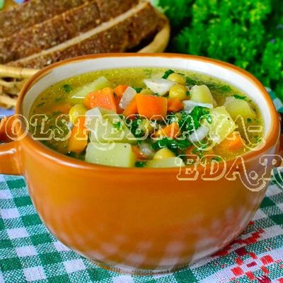 Суп с зеленым горошком в мультиварке