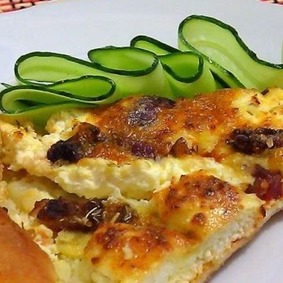 Рецепт творожной пиццы с бужениной