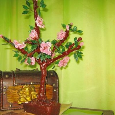 Мастер-класс: Цветущее дерево из бисера
