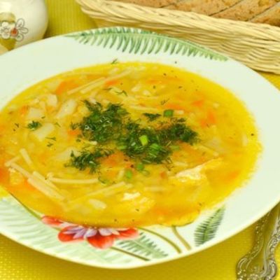 Суп из чечевицы с вермишелью
