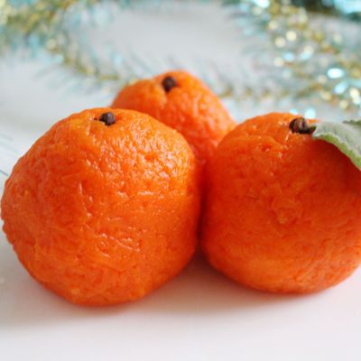 Интересная закуска к Новому году в виде мандаринок