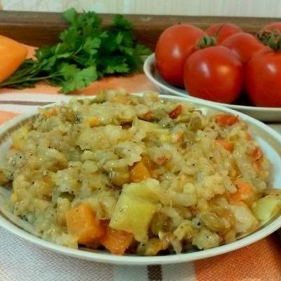 Рис с чечевицей и овощами