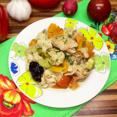 Запеченная курица с овощами в рукаве диетический рецепт
