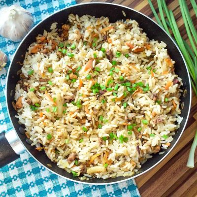 Вкусный рис с морепродуктами
