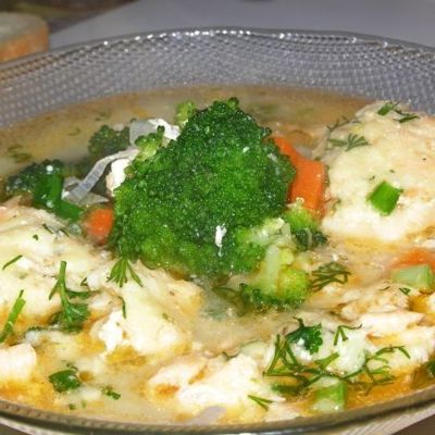 Суп с фрикадельками из картофеля и семги