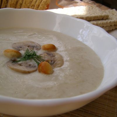 Грибной суп-пюре с сырком плавленым