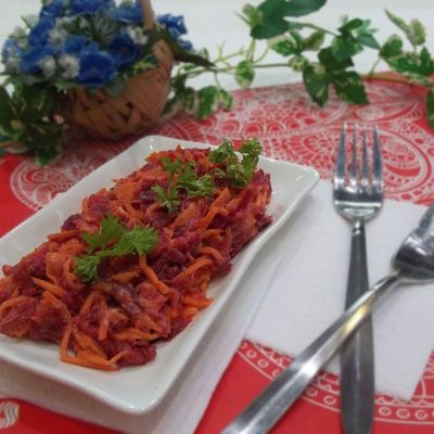 Салат из свеклы и моркови диетическое блюдо за 10 минут