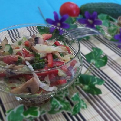 Салат из сырых шампиньонов простой салат с грибами