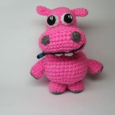 Игрушки крючком - Розовый Бегемот
