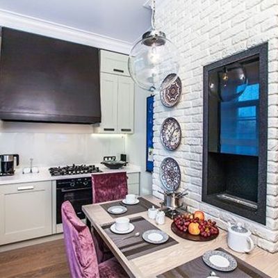 Гипсовая плитка на кухне