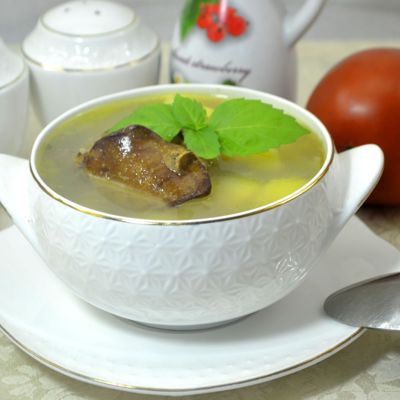 Очень лёгкий гречневый суп с куриной печенью