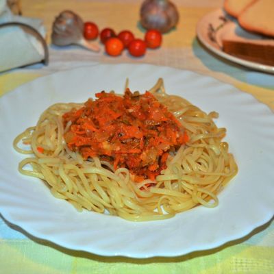 Овощная икра отличная добавка к спагетти