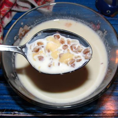 Молочный суп с гречкой и сыром