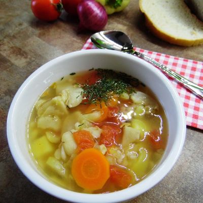 Рыбный суп с булгуром для детей