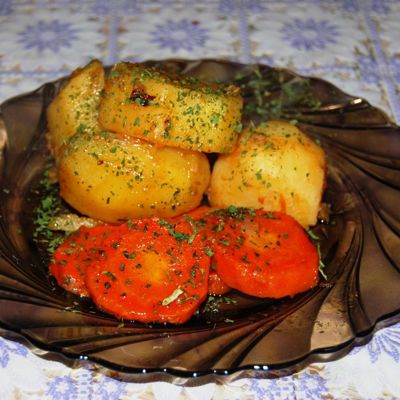 Тушёный картофель Каламбур с фаршем