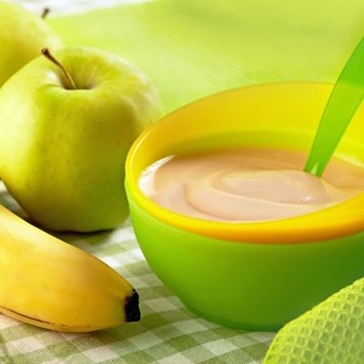 Яблочно-банановое пюре - полезный десерт для детей