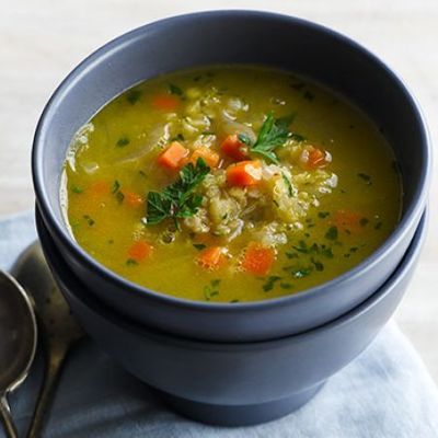 Лёгкий диетический суп с красной чечевицей и морковью