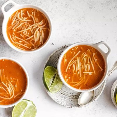 Мексиканский суп с вермишелью на курином бульоне - просто и вкусно