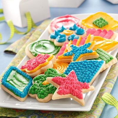 Интересное печенье с цветной глазурью для детского праздника