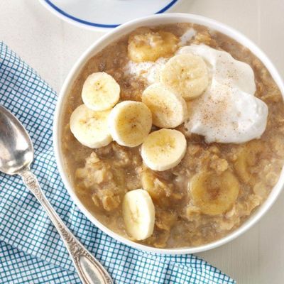 Простой и вкусный завтрак - овсянка с бананом