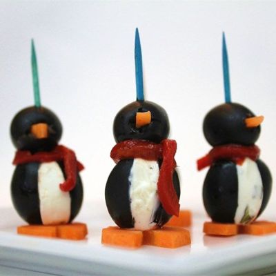 Праздничная закуска в виде пингвинов