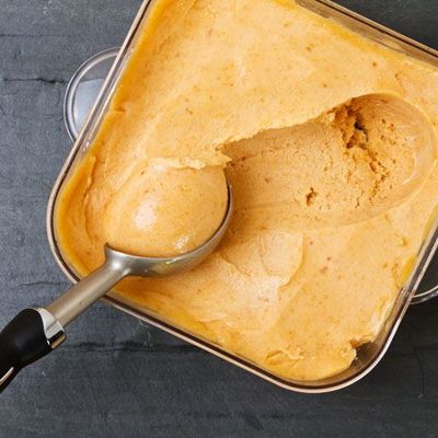 Очень простой рецепт персикового мороженого