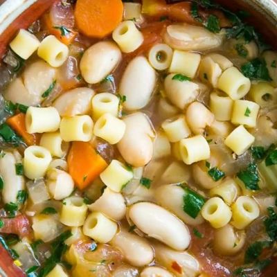 Итальянский фасолевый суп с макаронами - вкуснее не бывает