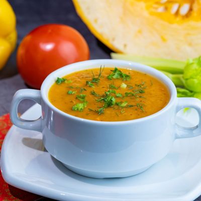 Постный суп-пюре из овощей с аджикой