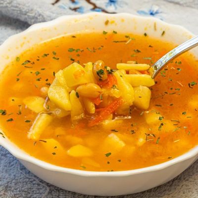 Вкусный овощной суп с фасолью - 30 минут и готово