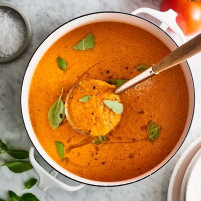 Самый лучший суп из свежих помидоров и базилика