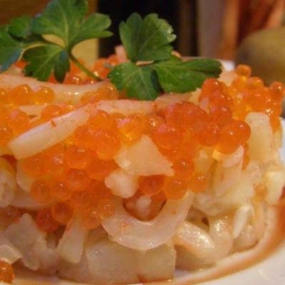 Рецепты из кальмара для салата