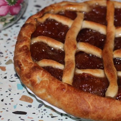 Открытый пирог с яблоками из песочного теста в духовке: вкусный пошаговый рецепт