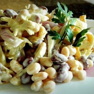 Салат с фасолью и грибами – пошаговый рецепт приготовления с фото