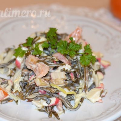 Салат из морской капусты и кальмаров - пошаговый рецепт с фото на эталон62.рф