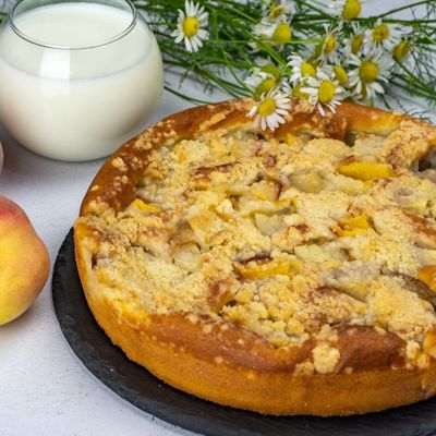 Пирог с персиками, вкусных рецептов с фото Алимеро