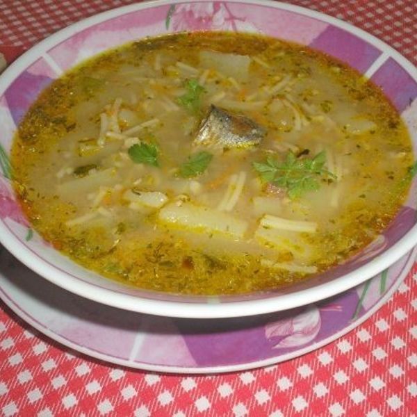 Рецепт приготовления супа из сайры с рисом на скорую руку