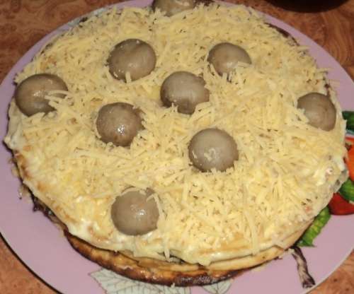 Торт «Закусочный» с грибами
