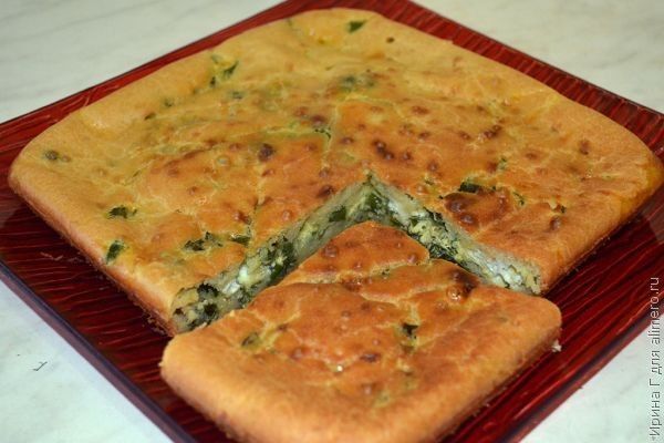 пирог с зеленым луком