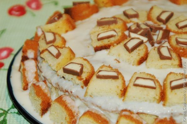 Бисквитный торт с заварным кремом "Неженка"