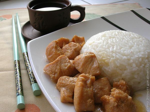 Курица по-китайски с рисом