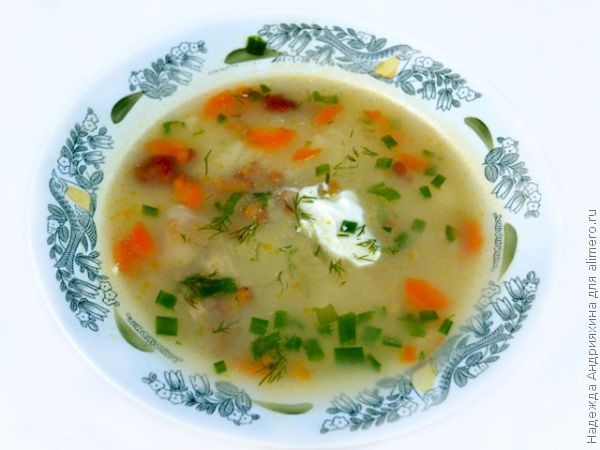 Суп с грибами в мультиварке