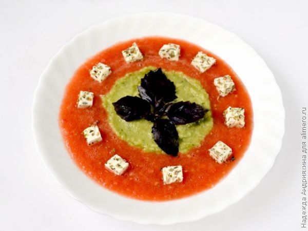 Смузи-суп из овощей с брынзой