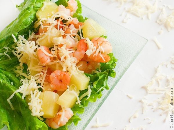 Рецепты салатов с креветками
