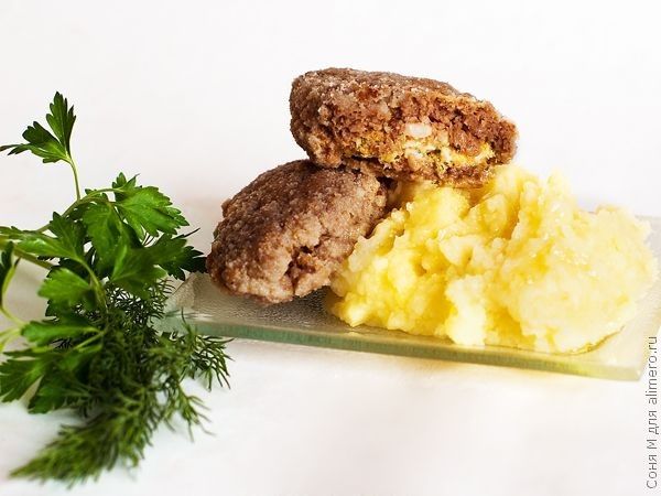 Рецепт Картофельные зразы из сырого картофеля с мясом