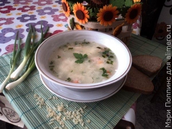 Рисовый суп с плавленными сырками