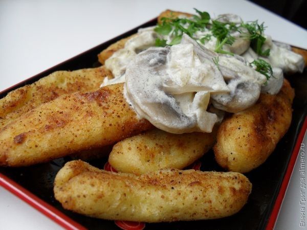 Картофельные палочки с грибами