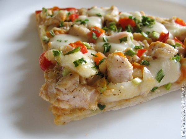 Пицца на кефире с курицей в духовке рецепт с фото пошагово