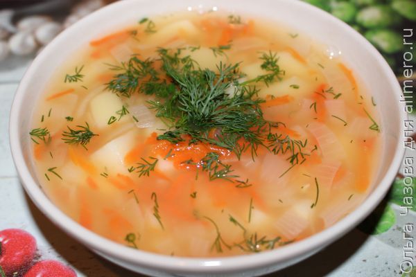 Постный гороховый суп без зажарки